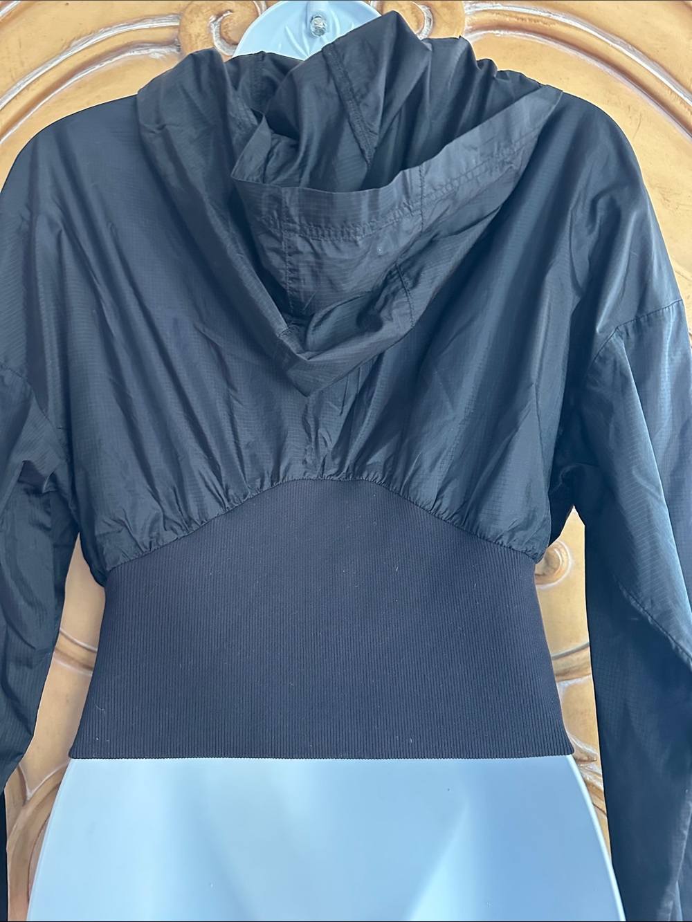 ALO Women's Black Hooded Bomber Jacket - Casual Zip-Up - Picture 7 of 11